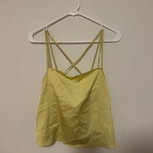 Yellowy Lime Silky Strappy Women's Top